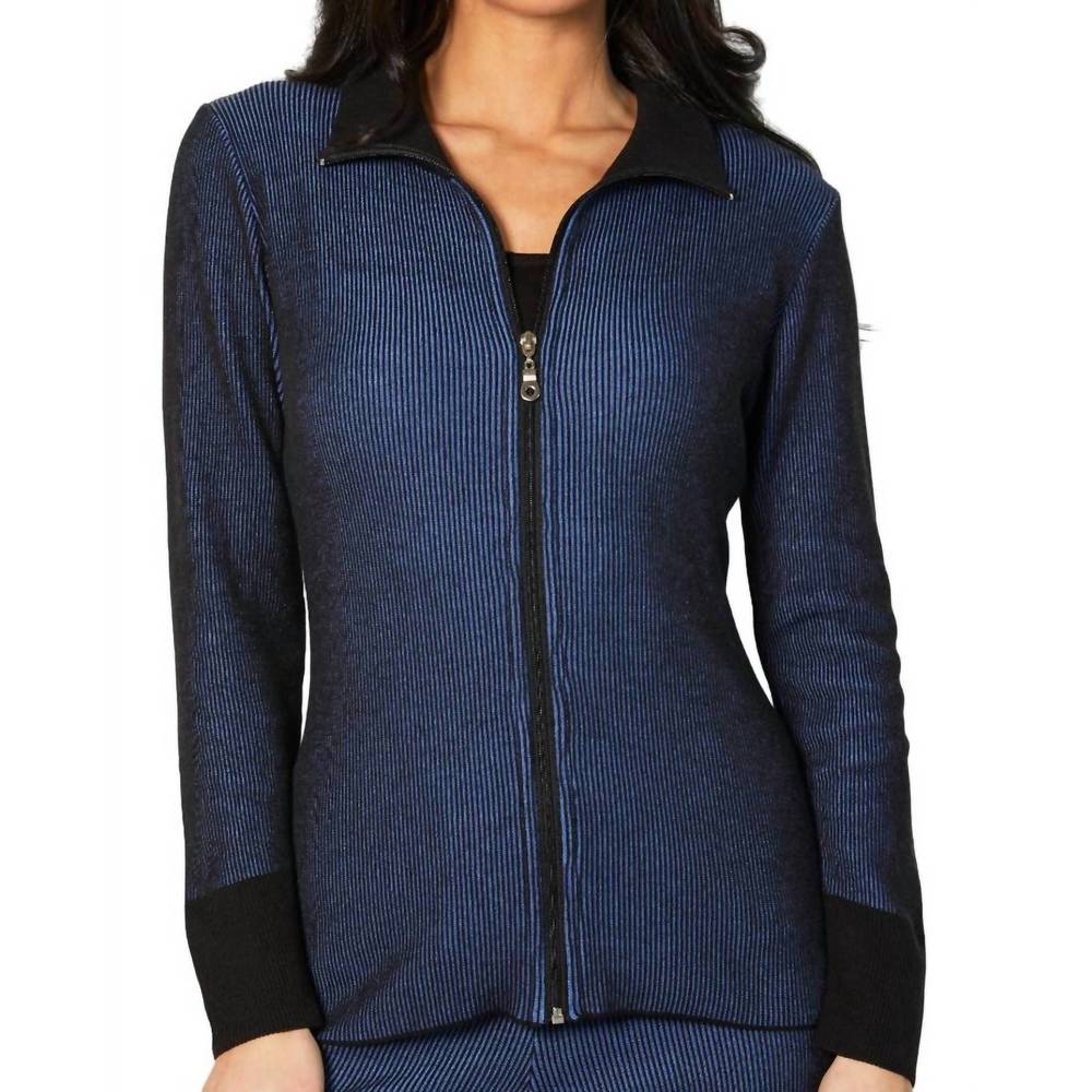 NEW ANGEL APPAREL two tone ribbed cardigan in cadet
